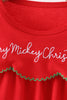 Red christmas character applique ruffle bubble
