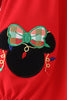 Red christmas character applique ruffle bubble