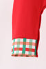 Red christmas character applique romper