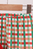 Red christmas character applique gingham ruffle pants set
