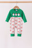 Green Santa Embroidery Romper
