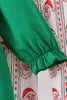 Green Santa Embroidery Ruffle Pants Set