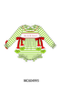 Green Stripe Grinch Applique Bubble
