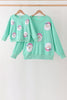 Mint Santa Sequin Mom&me Top