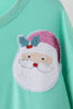 Mint Santa Sequin Mom&me Top