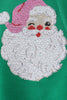 Green Santa Sequin Mom&me Top