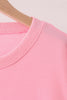 Pink Holly Jolly Embroidery Mom Top