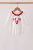 White Santa Baby French Knot Ruffle Bubble