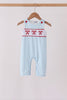 Blue Candy Cane Embroidery Gingham JonJon