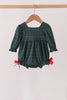 Forest Plaid Smocked Bow Bubble