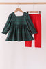 Forest Plaid Smocked Pants Set