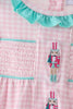 Pink Nutcracker Smocked Ruffle Bubble
