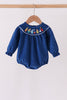 Blue corduroy Nativity Embroidery Bubble
