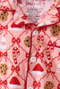 Pink Candy Cane Bow Ruffle Bamboo Mom&me Pajama Set