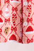 Pink Candy Cane Bow Ruffle Bamboo Mom&me Pajama Set
