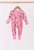 Pink Snowman Ruffle Bamboo Romper