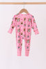Pink Snowman Ruffle Bamboo Romper