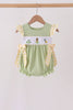 Green Princess Frog Embroidery Ruffle Bubble