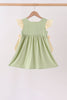 Green Princess Frog Embroidery Ruffle Dress