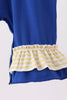 Royal Blue Character Embroidery Ruffle Romper