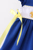Royal Blue Character Embroidery Ruffle Dress