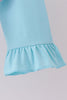 Purple Stripe Frozen Embroidery Ruffle Pants Set