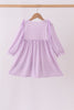 Purple Stripe Frozen Embroidery Dress