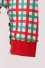Red Character Embroidery Gingham Romper