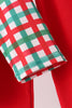 Red Character Embroidery Gingham Pants Set