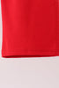 Red Character Embroidery Gingham Pants Set