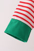 Red Nutcracker Embroidery Stripe Pants Set