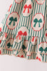 Green Christmas Bow Ruffle Bamboo Dress