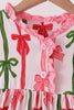 Pink Bow Ruffle Bamboo Dress