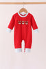 Red Reindeer French Knot Romper