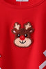 Red Reindeer French Knot Ruffle Pants Set