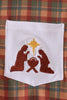 Brown Nativity Embroidery Button Down Shirt