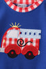 Blue Fire Truck Applique Romper