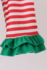 Green Reindeer French Knot Ruffle Pants Set
