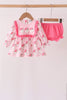 Pink Santa French Knot Ruffle Bloomer Set