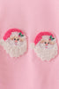 Pink Santa French Knot Ruffle Skorts Set