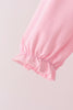 Pink Santa French Knot Ruffle Skorts Set