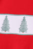 Red Christmas Tree Embroidery Stripe Pants Set