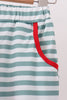 Red Christmas Tree Embroidery Stripe Pants Set