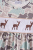 Hunting Deer Embroidery Ruffle Pants Set