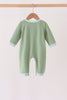 Sage Christmas Embroidery Romper