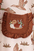Brown Duck Embroidery Ruffle Romper