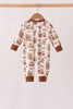 Brown Duck Embroidery Ruffle Romper