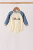 Navy&yellow farm embroidery bubble