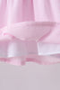 Pink stripe bunny bow embroidery bloomer set