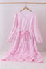 Pink stripe tiered maxi dress